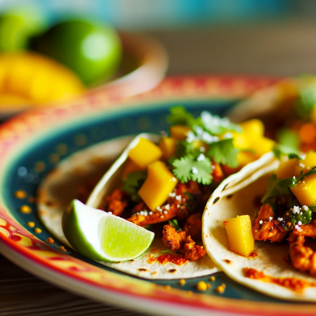 Tacos de Pollo Picante aux Mangues