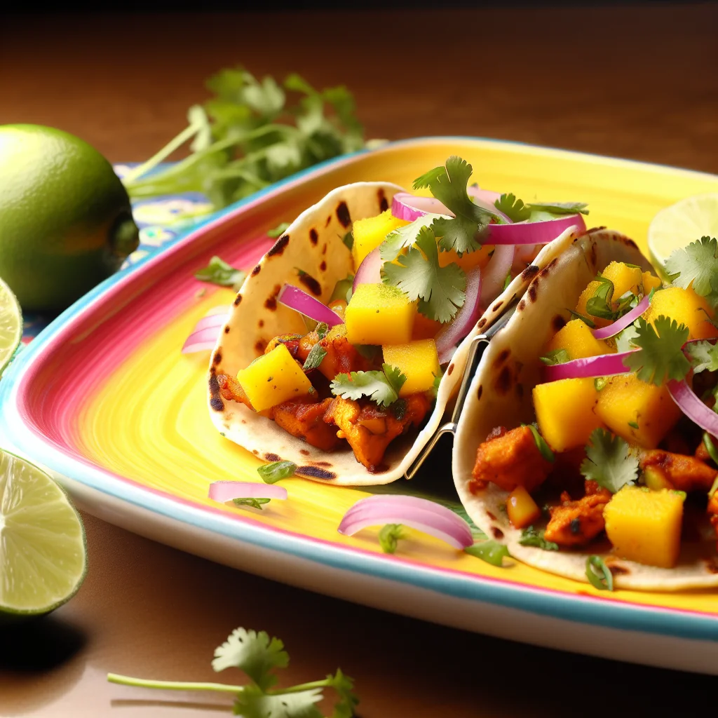 Tacos de Poulet Épicés à la Mangue