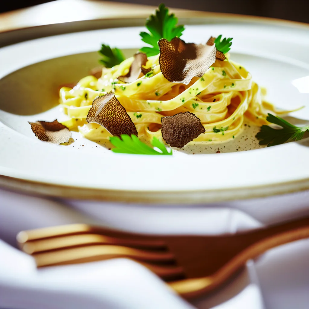 Tagliatelles à la Sauce Crémeuse de Champignons et Truffe