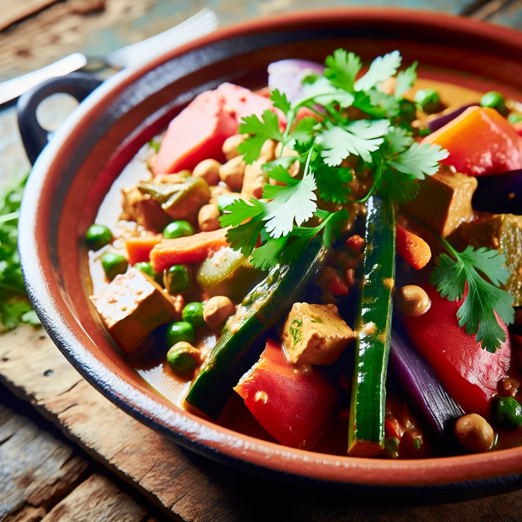 Tajine de légumes aux protéines de soja texturées
