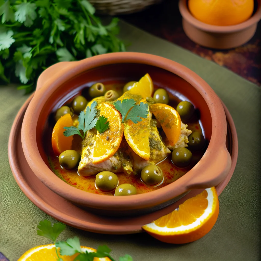 Tajine de Poulet aux Agrumes et Olives