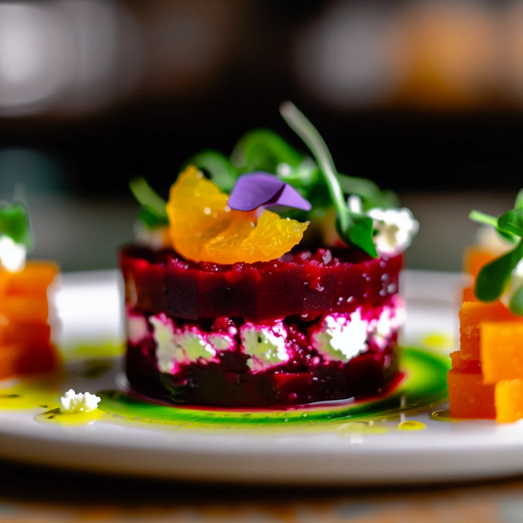 Tartare de betterave aux agrumes et fromage de chèvre