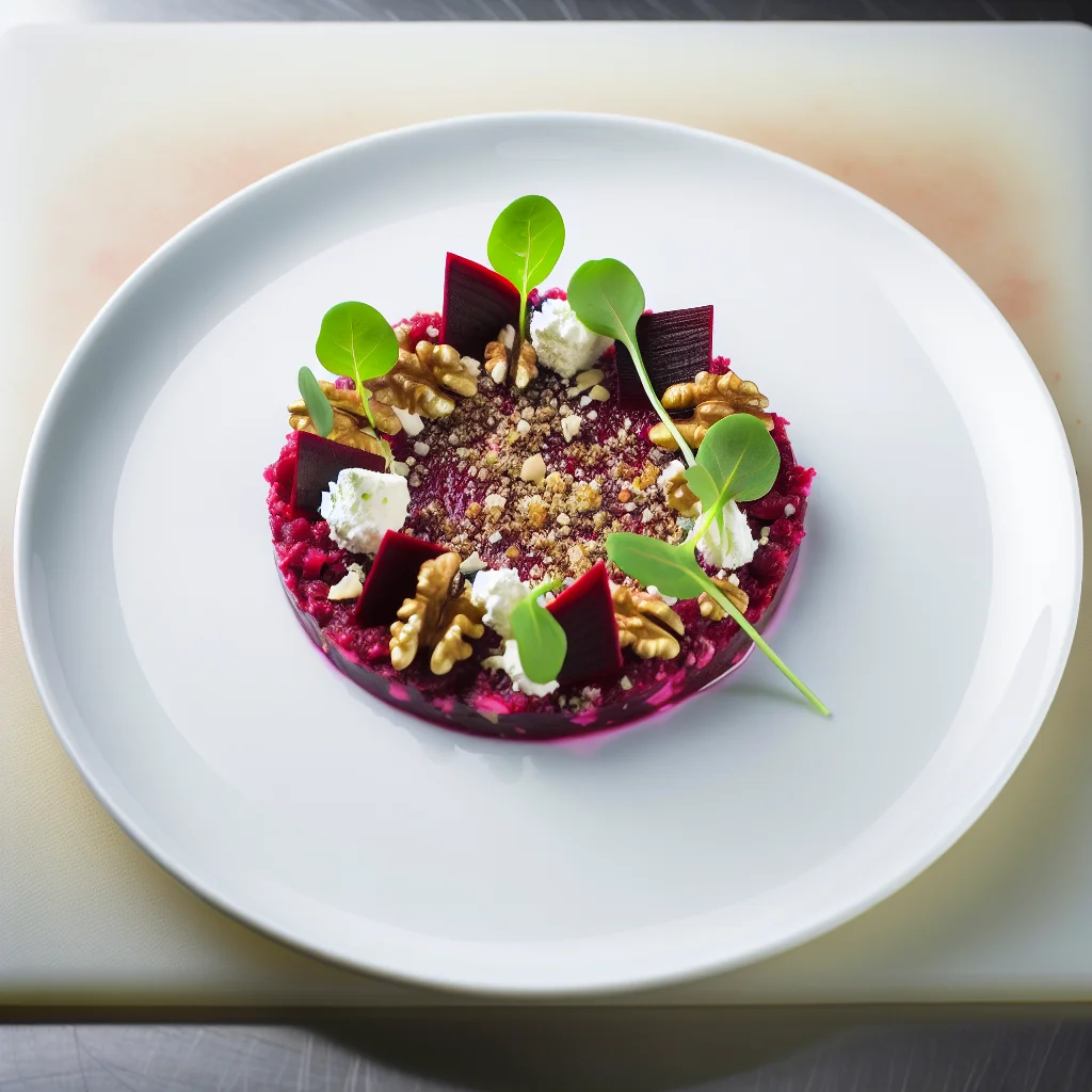 Tartare de betterave et fromage de chèvre frais