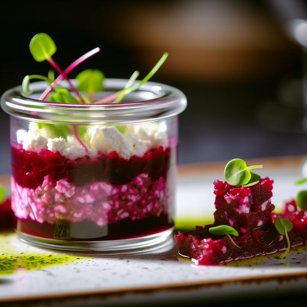 Tartare de betteraves et fromage de chèvre