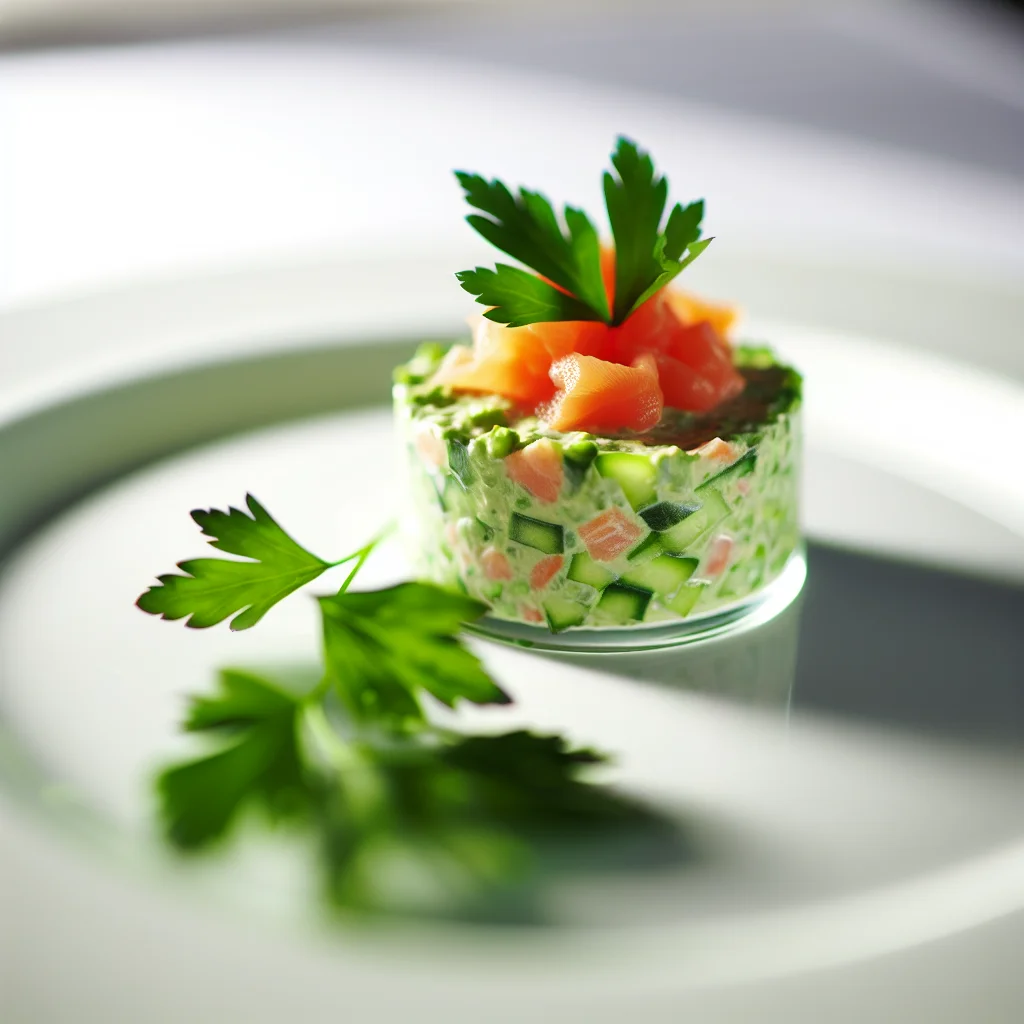 Tartare de concombre au saumon fumé