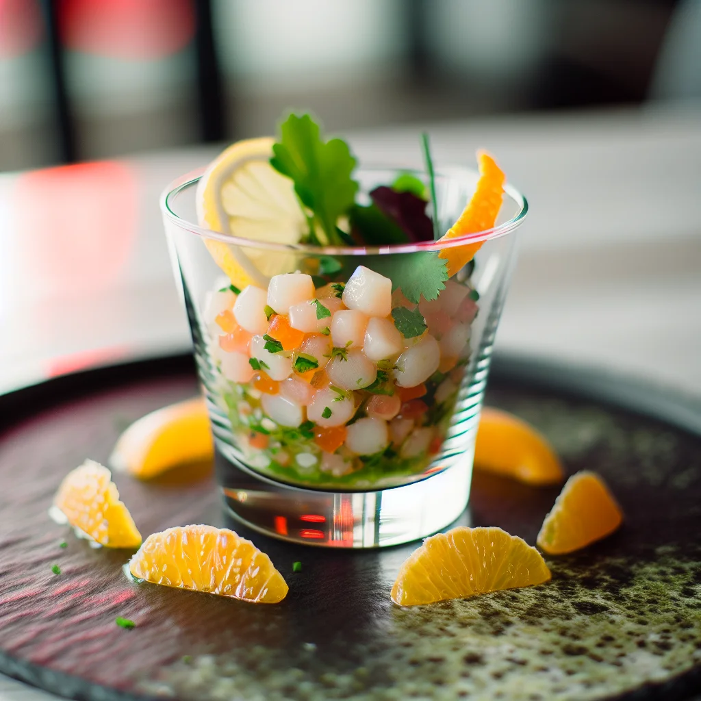 Tartare de Saint-Jacques aux agrumes et avocats