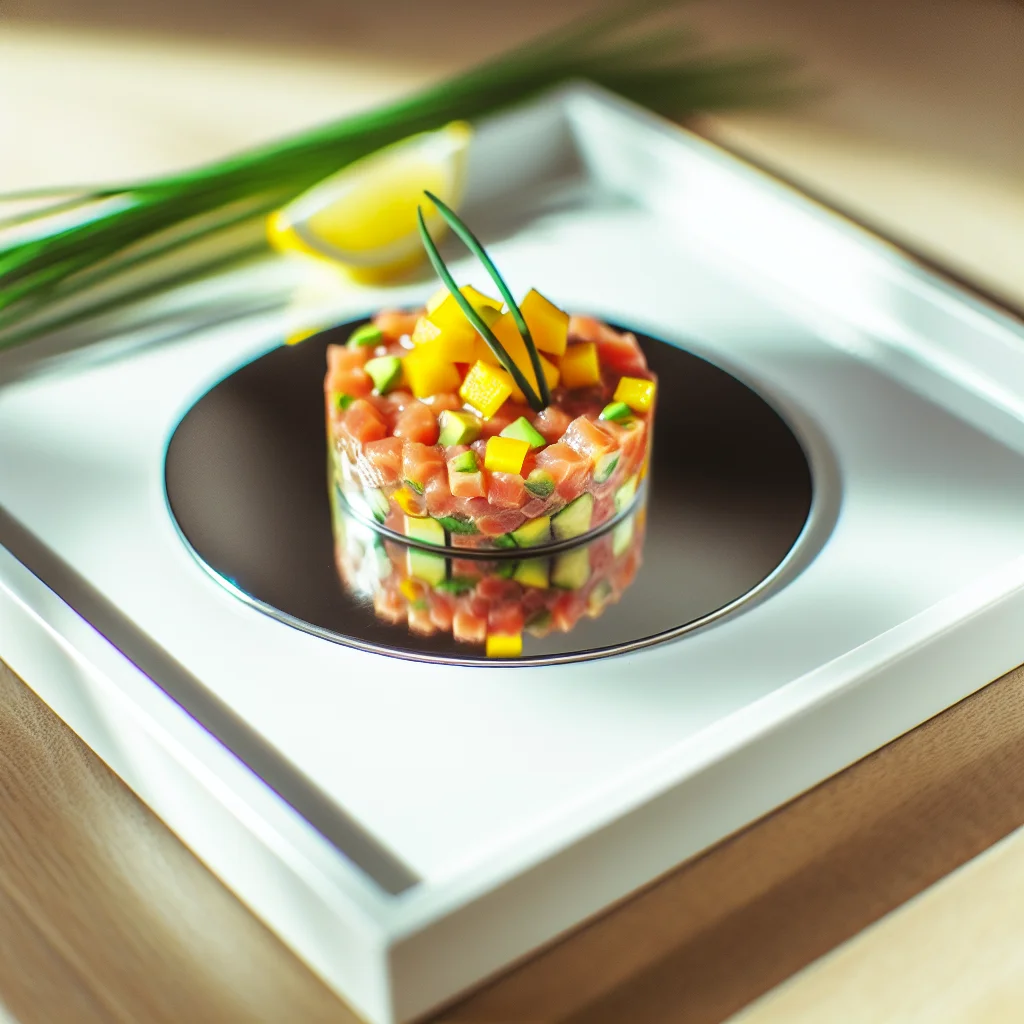 Tartare de saumon à l'avocat et à la mangue