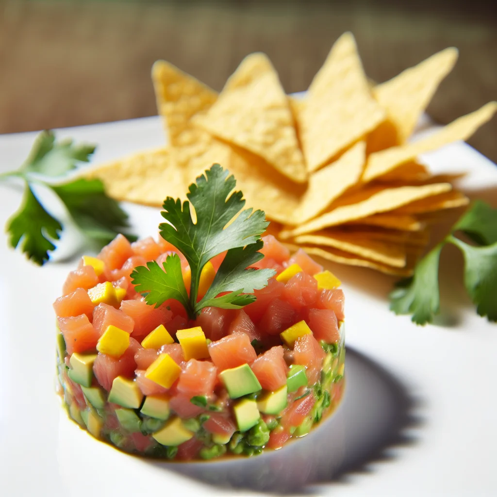 Tartare de saumon à l'avocat et mangue