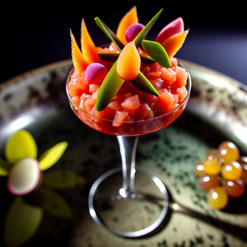 Tartare de Saumon aux Fruits Exotiques