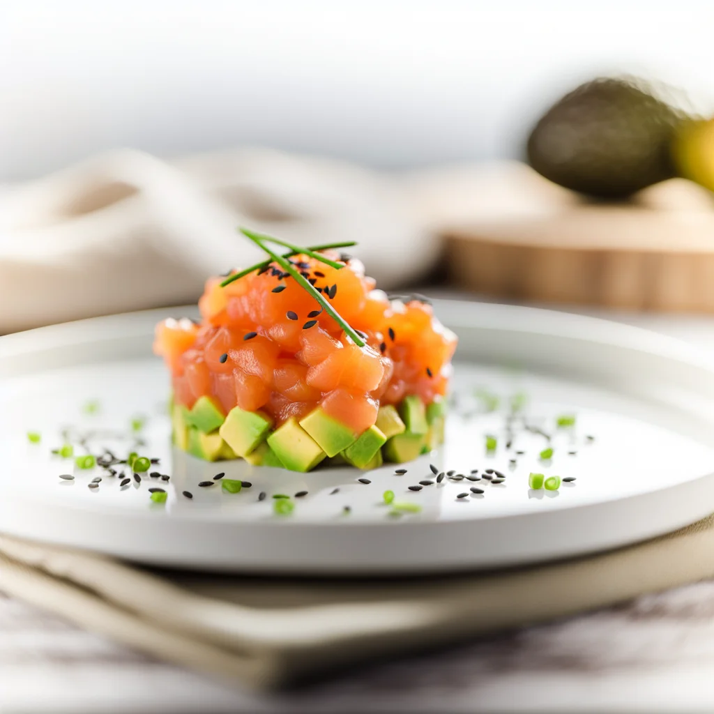 Tartare de saumon et avocat à la japonaise