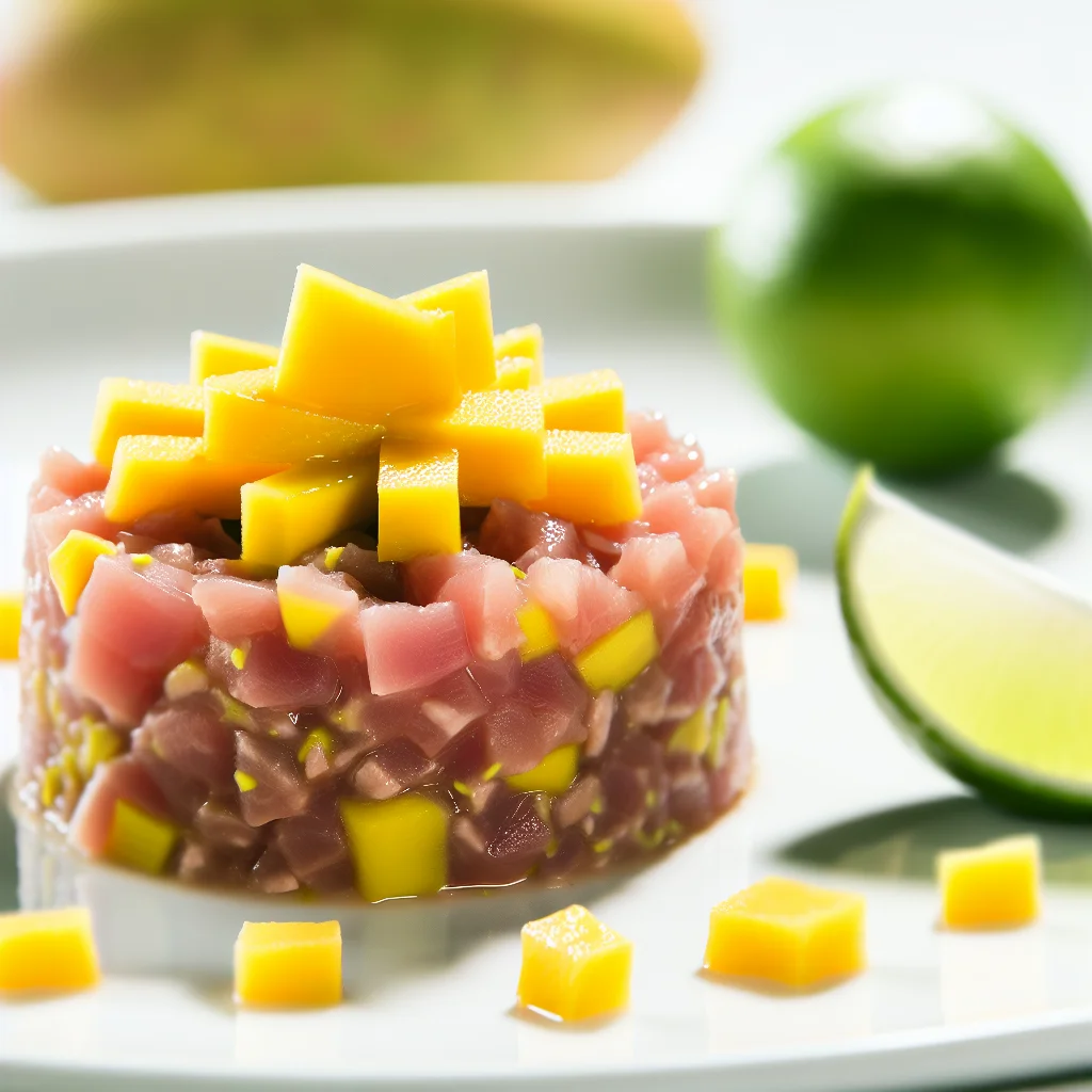 Tartare de thon à la mangue