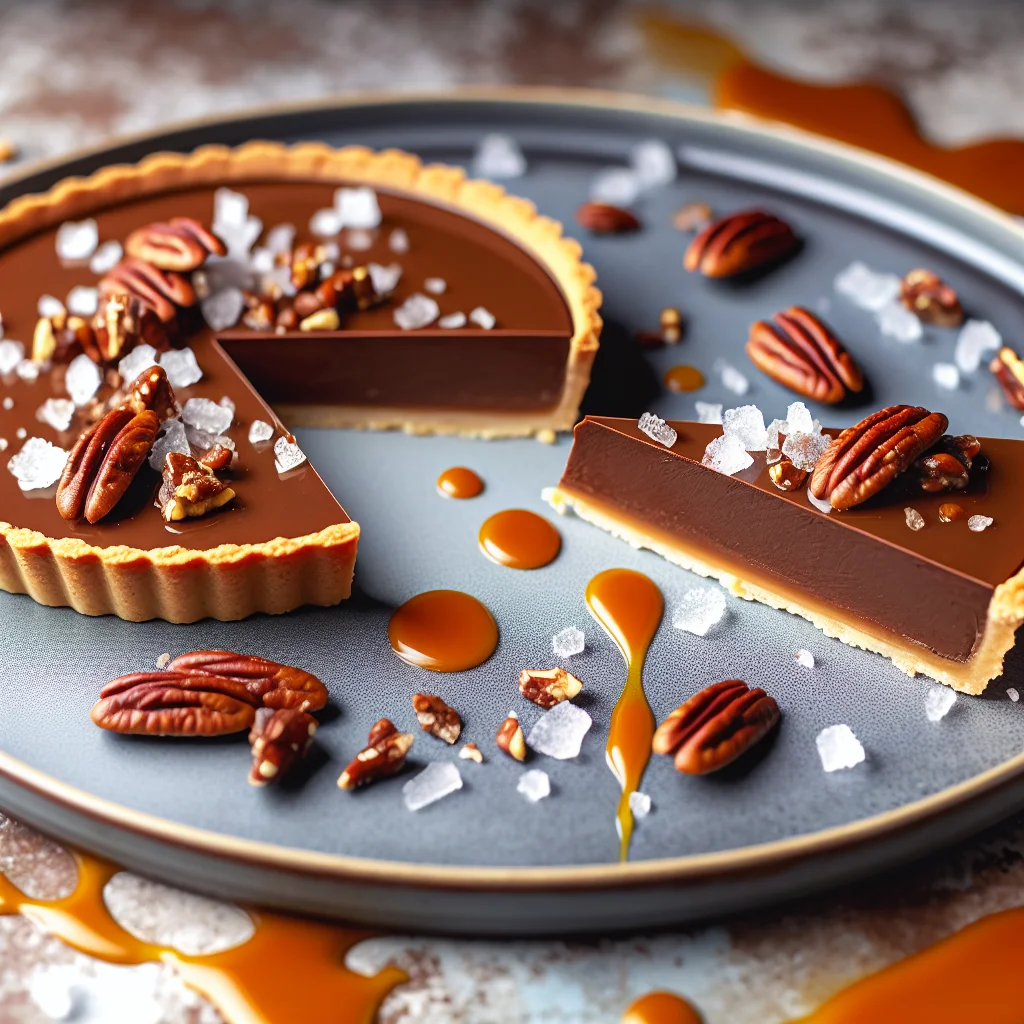 Tarte au chocolat et au caramel salé