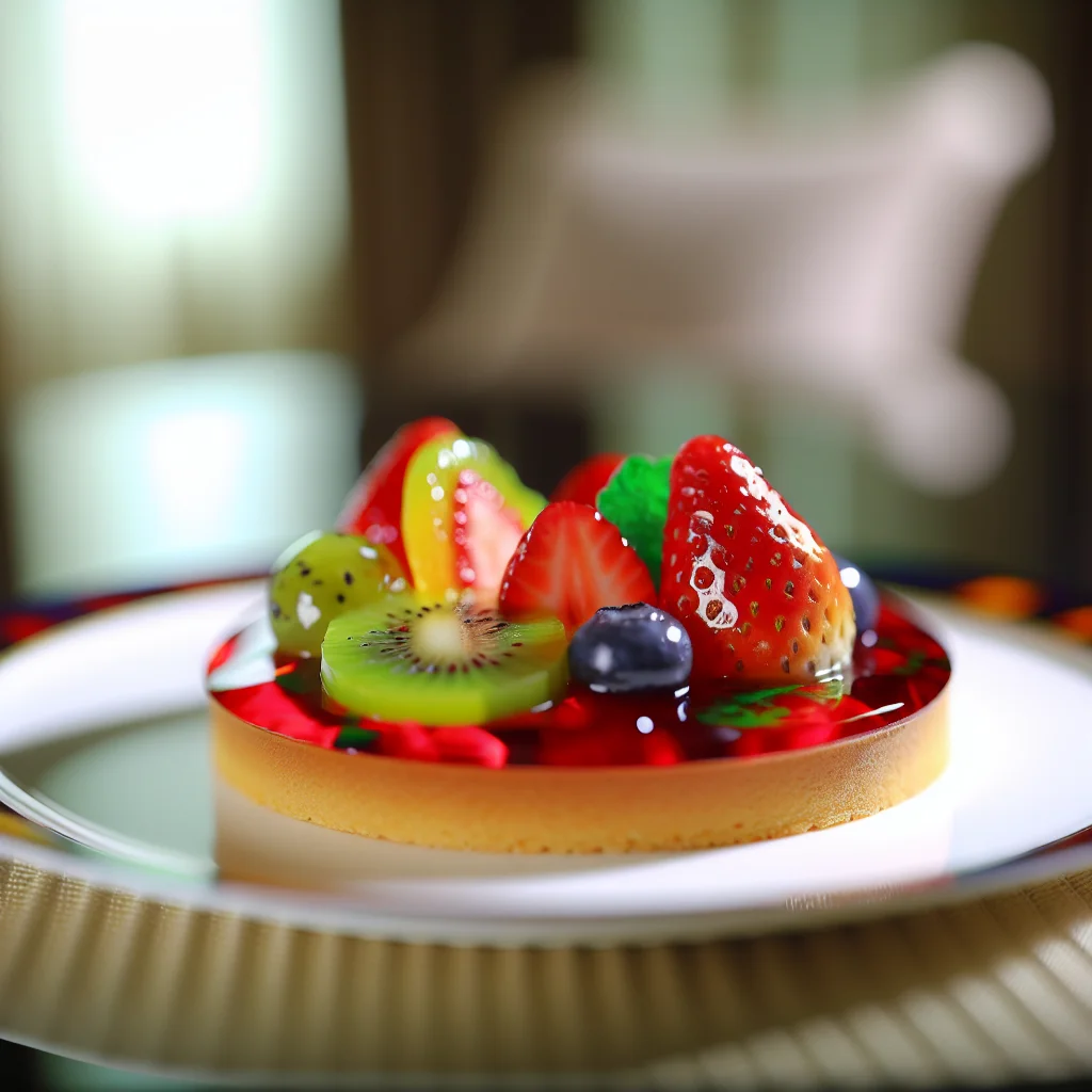 Tarte aux fruits d'été en gelée de menthe