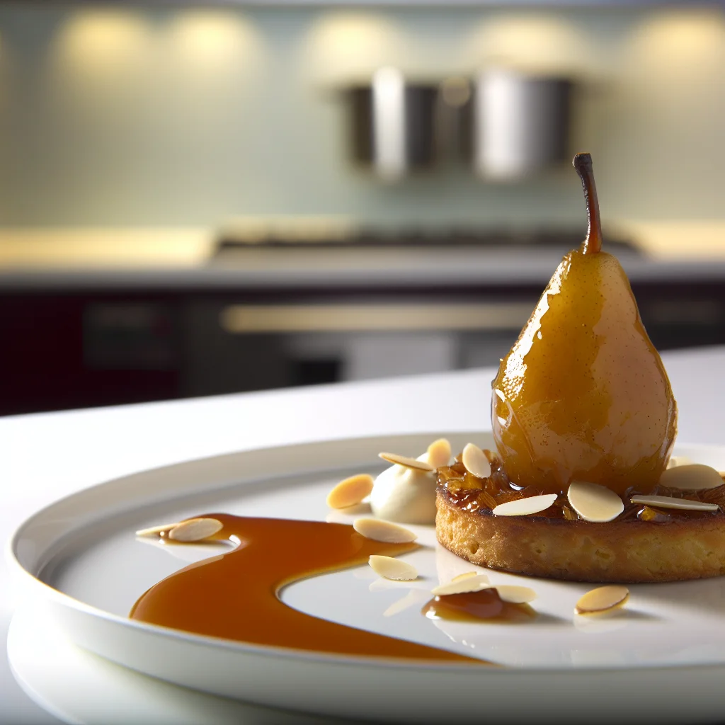 Tarte aux poires caramélisées et crème de frangipane