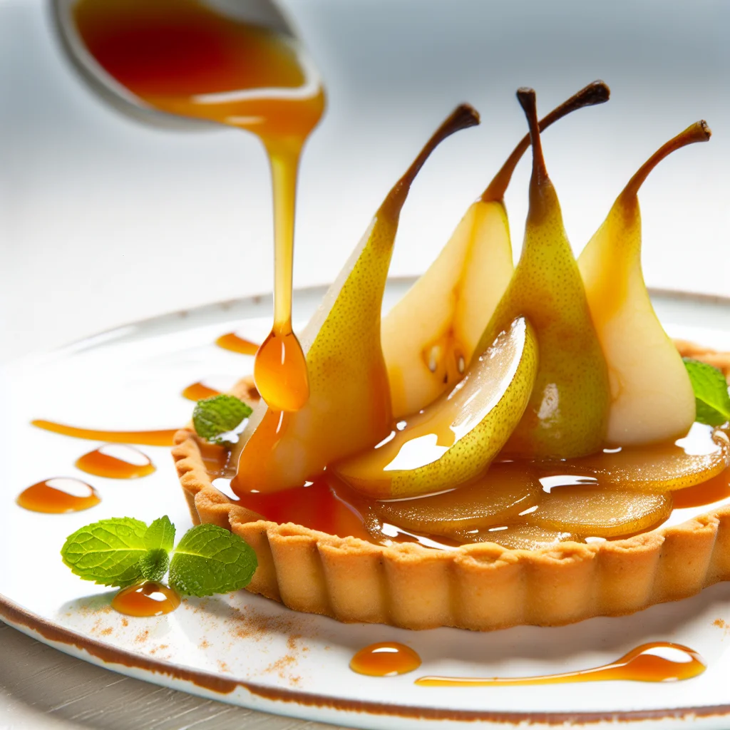 Tarte aux poires et caramel épicé