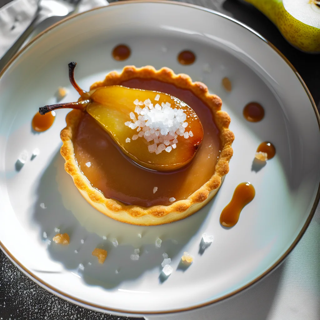 Tarte aux poires et caramel salé