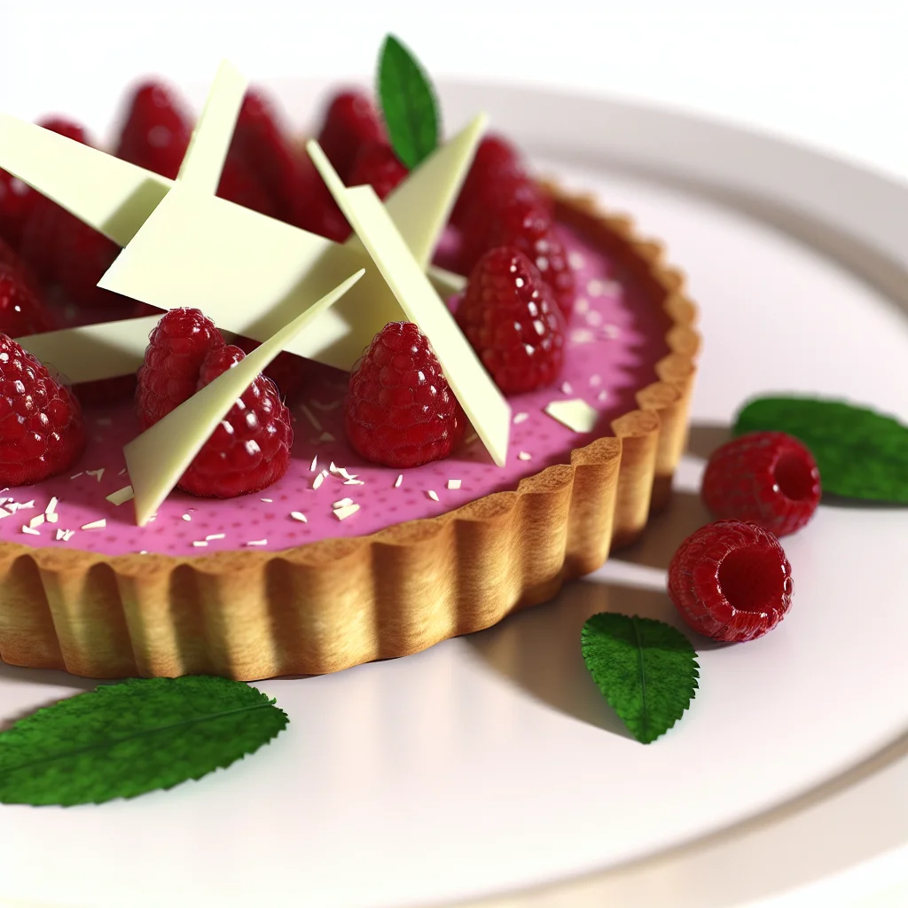 Tarte mousse aux framboises et chocolat blanc