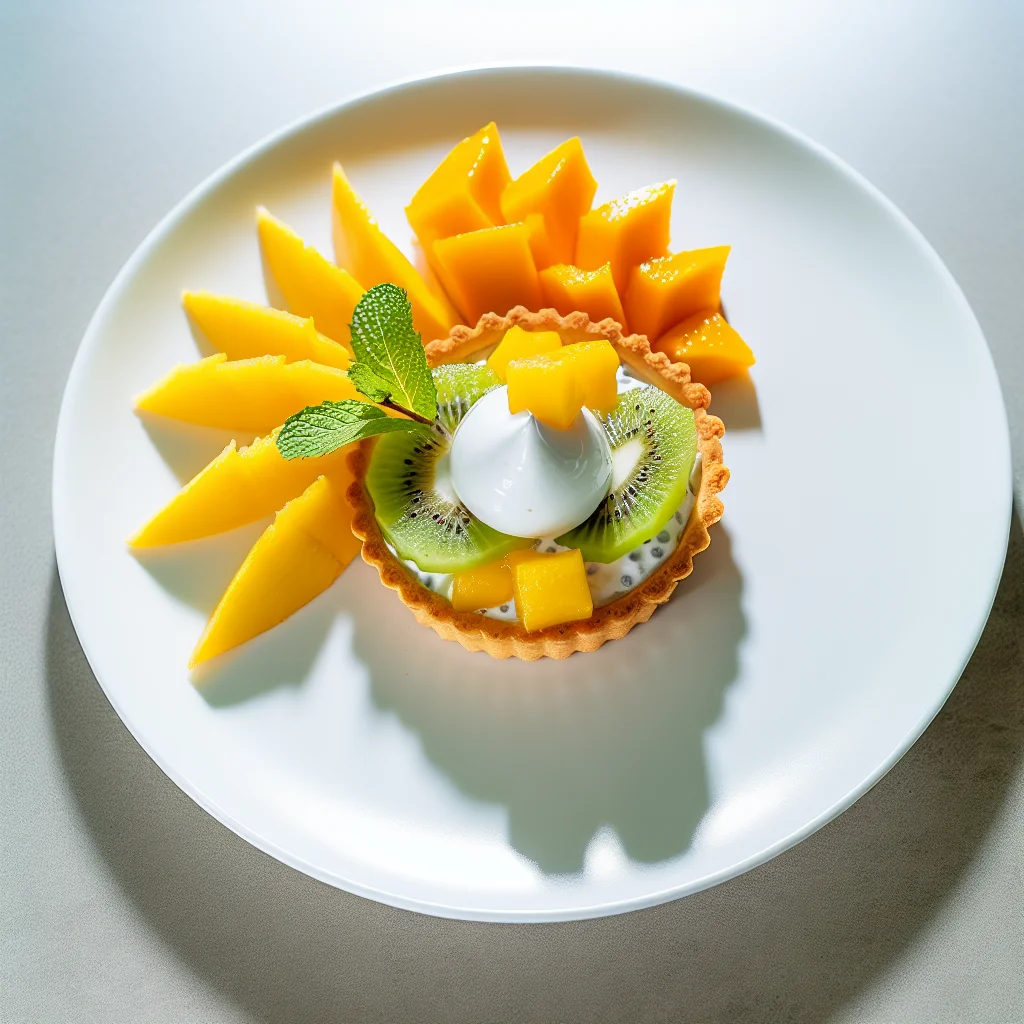 Tartelette aux fruits exotiques et crème vanillée