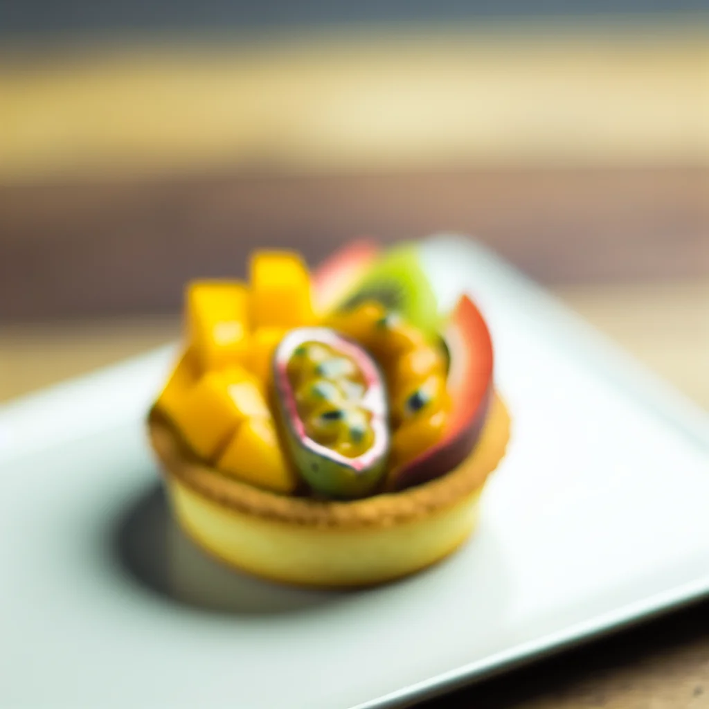 Tartelette aux fruits exotiques et crémeux à la vanille