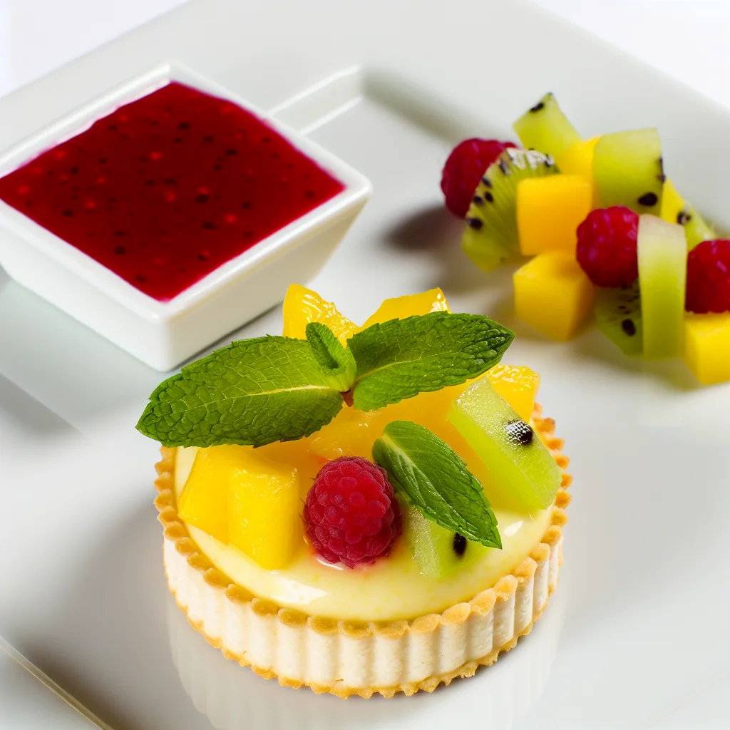 Tartelette aux fruits exotiques et mousse de coco