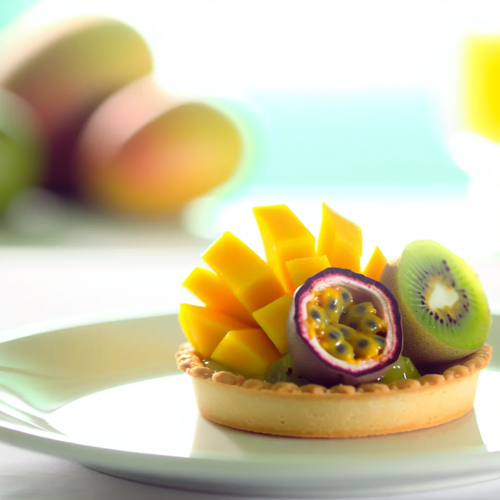 Tartelette aux fruits exotiques et mousse légère