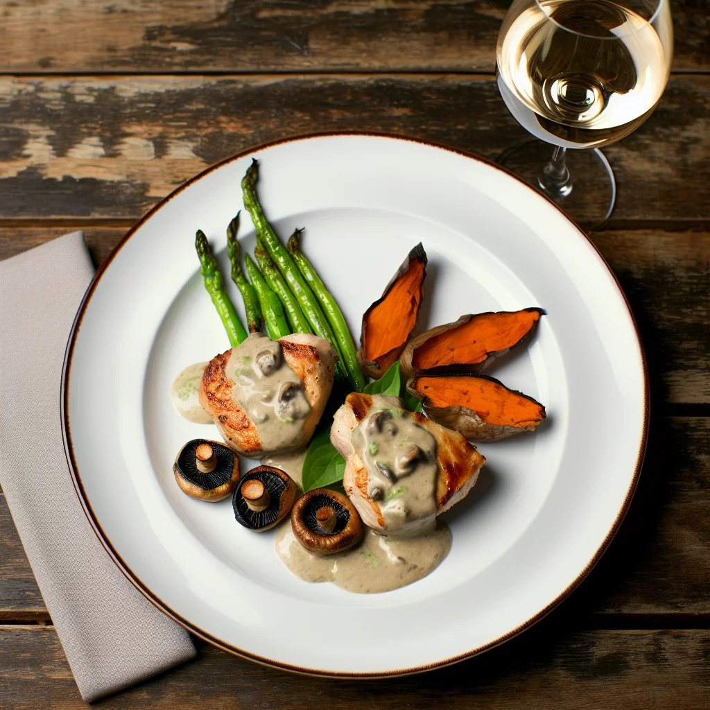 Tendres médaillons de poulet à la crème de champignons
