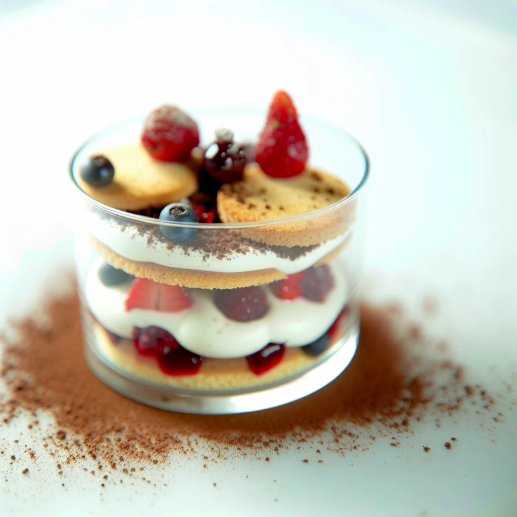 Tiramisu aux fruits rouges en verrine