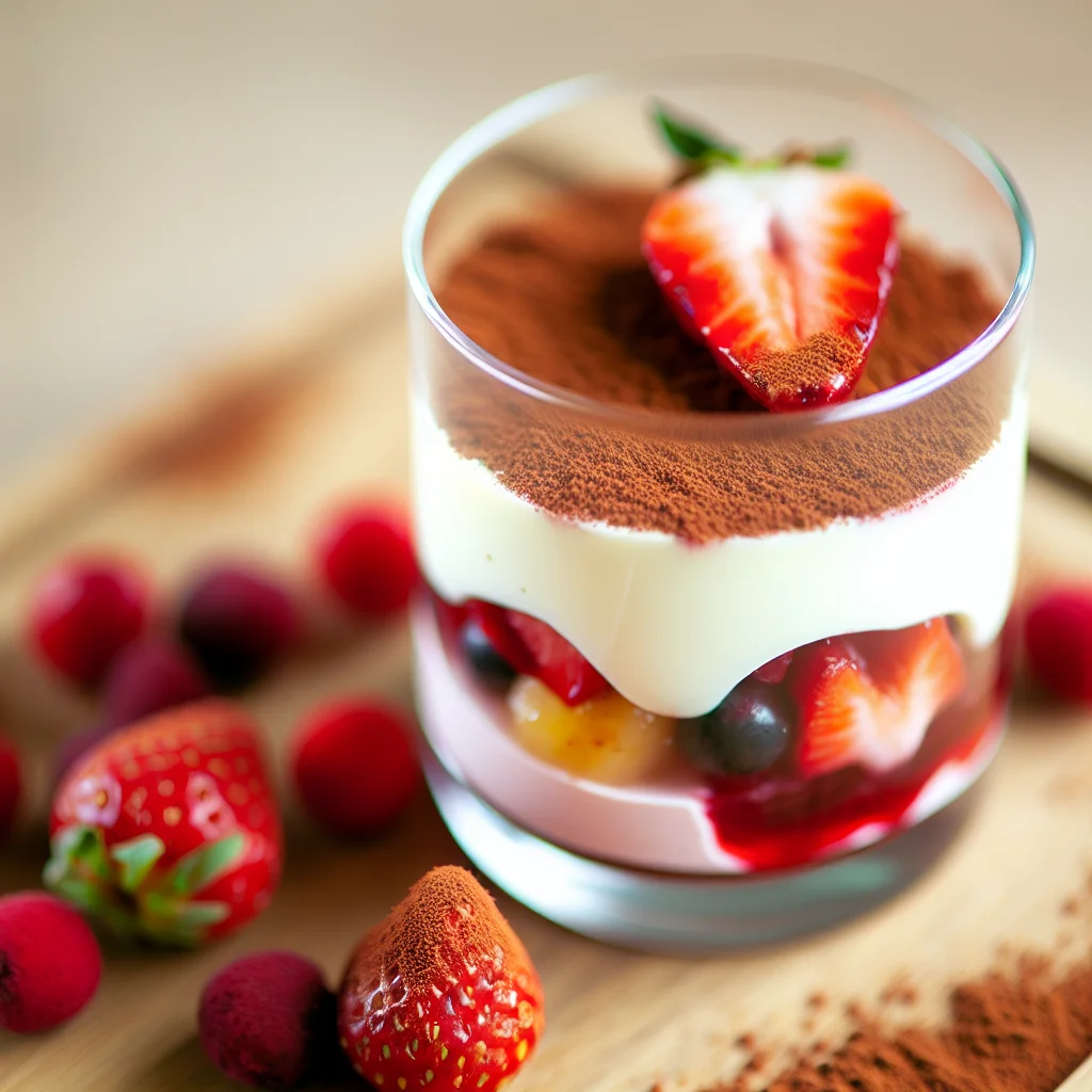 Tiramisu aux fruits rouges en verrine