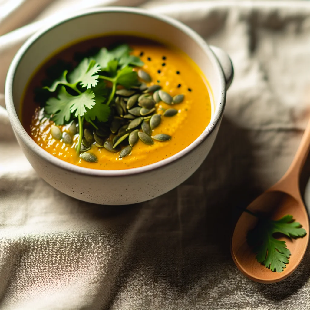 Velouté de potiron au lait de coco et curry
