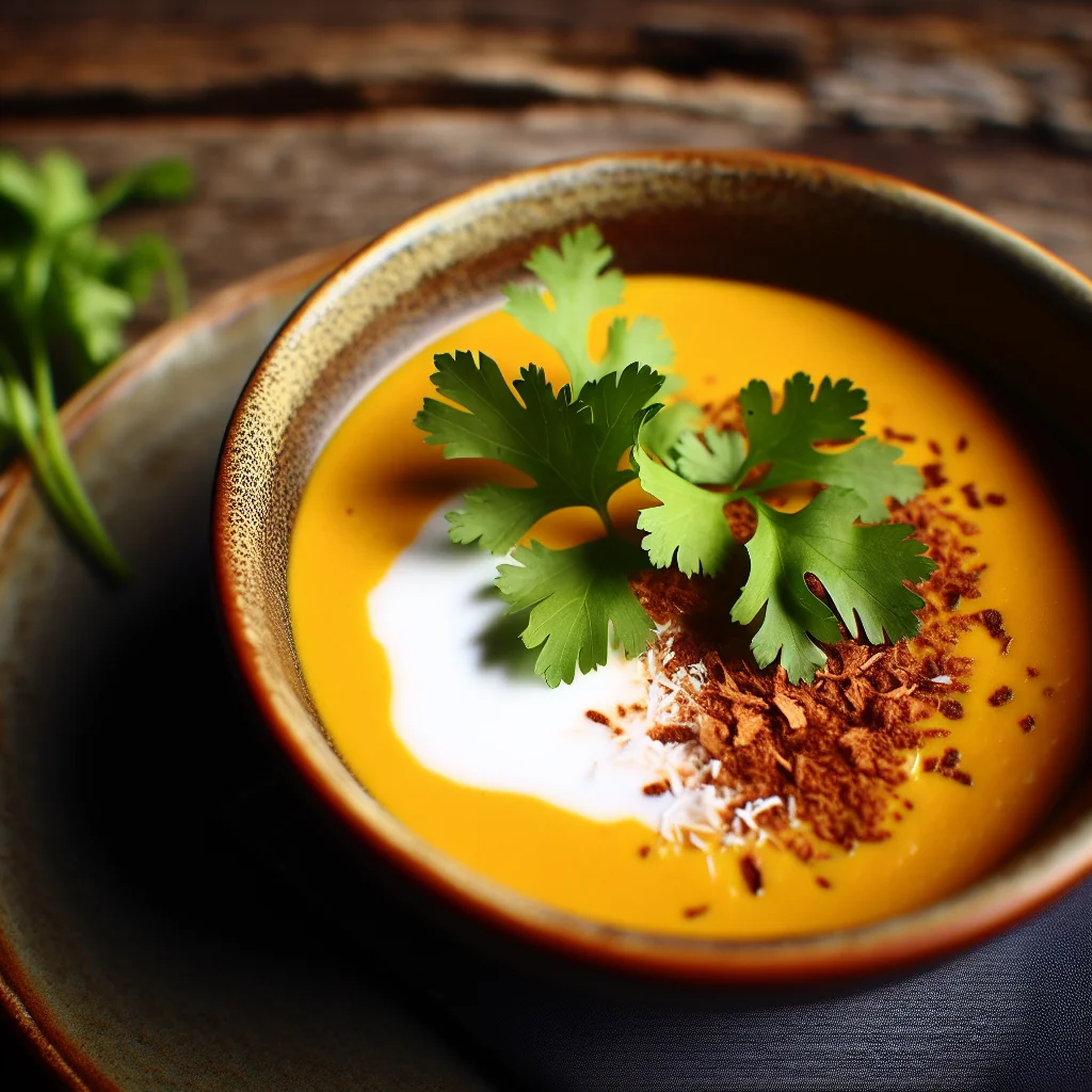 Velouté de potiron et lait de coco aux épices