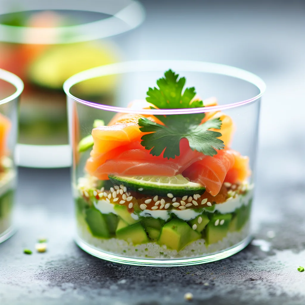 Verrine de Saumon Fumé et Avocat au Citron Vert