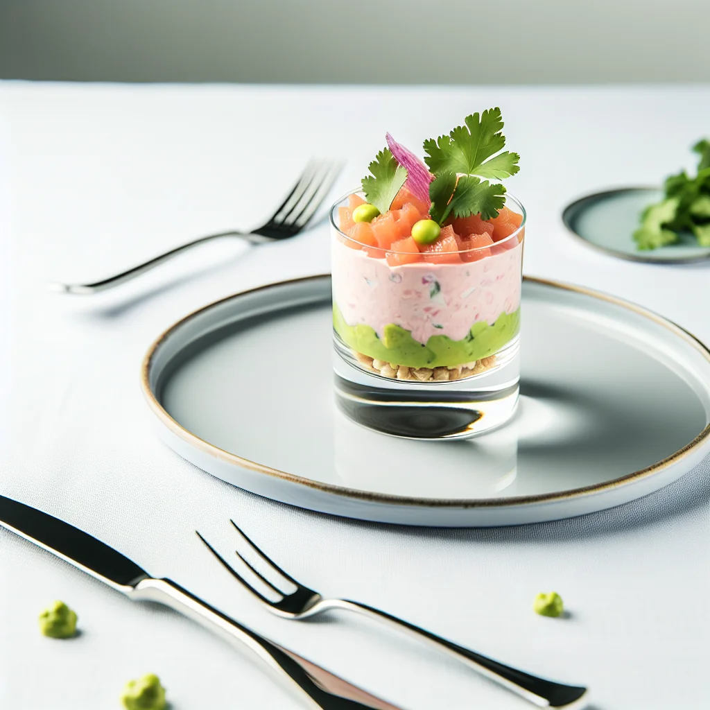 Verrine de Tartare de Saumon à l'Avocat et Citrus