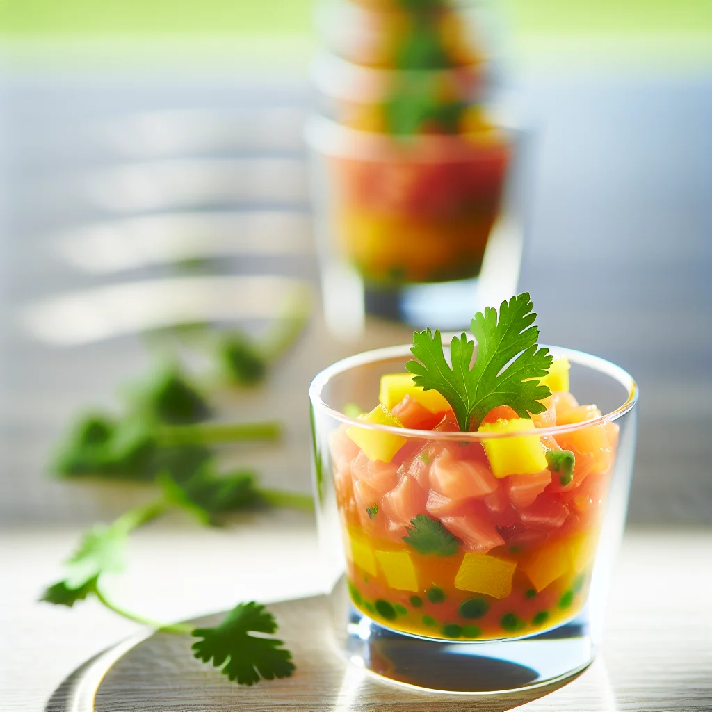 Verrine de Tartare de Saumon à la Mangue