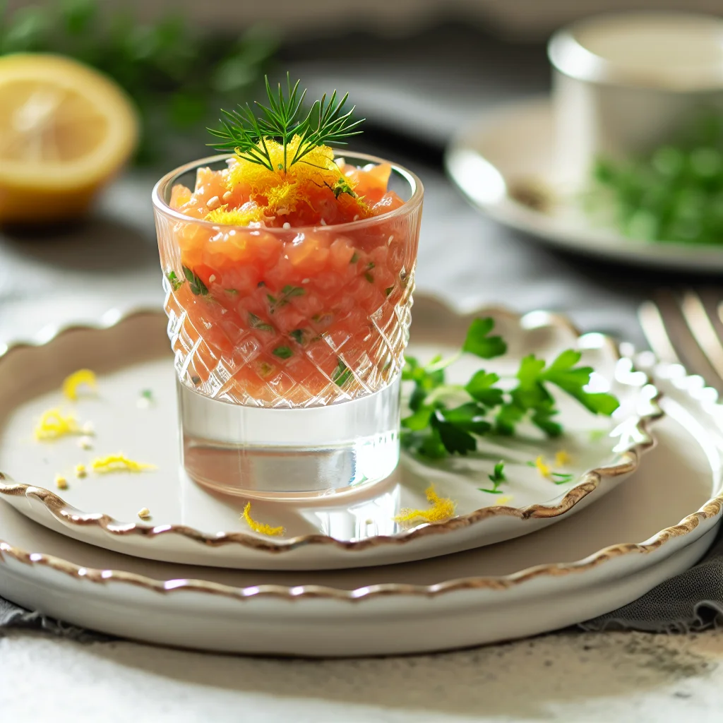 Verrine de Tartare de Saumon aux Agrumes