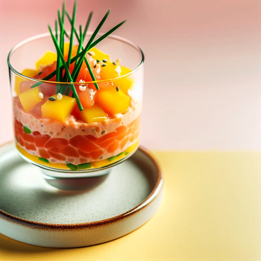 Verrine de Tartare de Saumon et Mangue